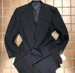 新品メンズスーツ【BE5 w94 XL】ブラック系スーツ 礼服可能/毛100 