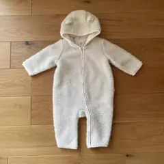 baby GAP 6-12months ボアロンパース くま耳 ホワイト