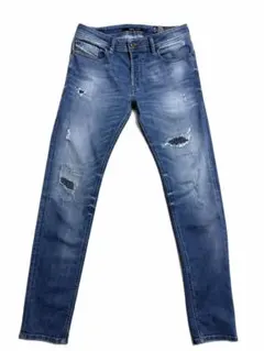 DIESEL DNA SLEENKERスキニーデニム ライトブルー ダメージ加工