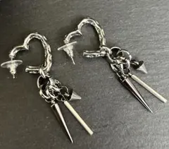 2ウェイシルバーフープピアス。