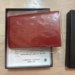 【新品未使用】 姫路 手塗りオイルレザー 名刺入れ レッド TA32-04