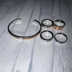 シルバー・ローズゴールドリングセット