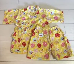 女の子 甚平 100 金魚柄 イエロー 夏祭り 花火大会