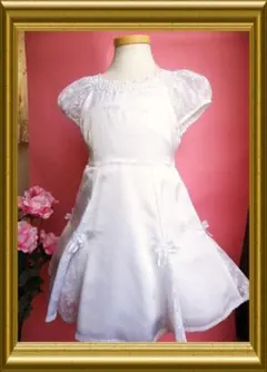 メゾピアノ　120　レースの切り替えがかわいいパニエ付ワンピース