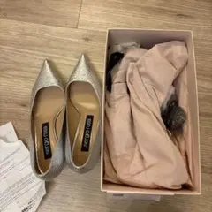 セルジオロッシ　sergio rossi　シルバーパンプス24センチ