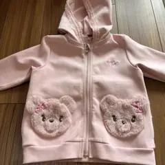 メゾピアノ　クマポケット付きピンクパーカー110