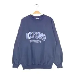 80s オックスフォード大学 イギリス製 UK製 スウェット カレッジ 紺 XL