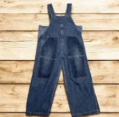 ※値下げ※美品※tobila デニムオーバーオール 前ジップ 長さ調整可