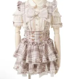 LIZLISA ❤︎はしごリボンチェックティアードスカパン