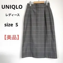 【美品　未使用】UNIQLO ユニクロ　グレーチェック　タイトスカート