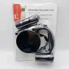 【訳あり新品】伸縮リード 4.5m LEDライト＆エチケット袋ホルダー付き 黒のサムネイル