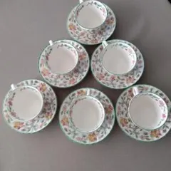 ミントン ハドンホール カップ＆ソーサー 6客セット 英国製 花柄 ティーセット