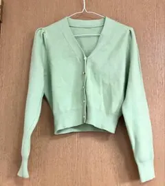 ミントグリーン Vネック カーディガン