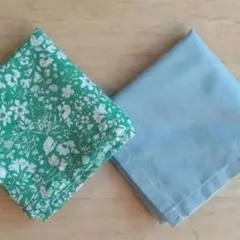 新品ハンカチ＊ハンドメイド＊2枚セット＊くすみカラー＊花柄