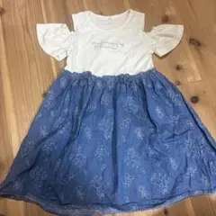 フリル袖肩出し刺繍入りワンピース 120cm