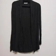 リブ編み長袖カーディガン M