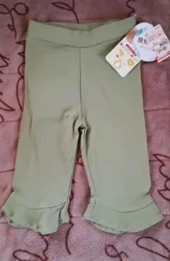 ズボン　ストレッチ　接触冷感　100cm (90~95cm相当) ライトグリーン