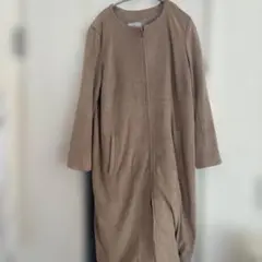 ノーカラーコート　ナノユニバース　ベージュ