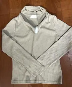 Leahmatin リブニット タートルネック カットオフ オシャレ
