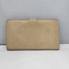 専用ページ♥　　　　CHANELカンボンライン折財布ベージュ⭐ 人気】CHANEL カンボンライン 2つ折財布 コンパクト がま口 ベージュ