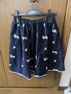 アクシーズファム 花柄刺繍フレアスカート 紺 47cmのサムネイル