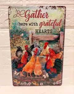 ブリキ看板　レトロ風　アート　アンティーク　北欧風　カントリー調　ナチュラル