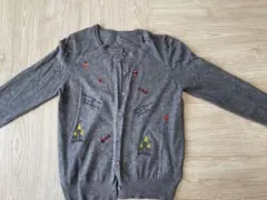 V.I.A.N.T.E グレー刺繍カーディガン