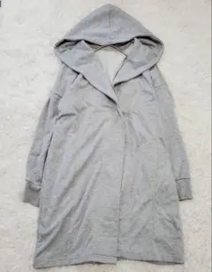 レイカズン ロングカーディガン フード ボタンレス M ゆったり 羽織り