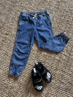 デニムブルー　カジュアルジョガーパンツ