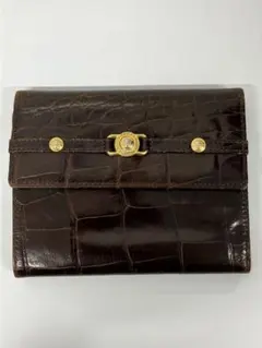 GIANNI VERSACE クロコ型押し 二つ折り財布 ブラウンのサムネイル