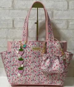 ハンドメイド☆リバティ両サイドポケットトートバッグ