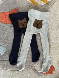 babyGAP くまさんタイツ 12-24M ネイビー グレー