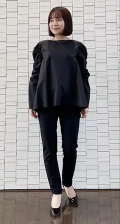 『M-PREMIER』 (38) / ブロードギャザーパフスリーブブラウス 長袖