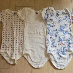 プチバトー　ベビー肌着 3枚セット