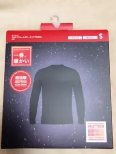 新品Sサイズ ユニクロ超極暖ウルトラウォーム クルーネックT 長袖 ブラック 黒