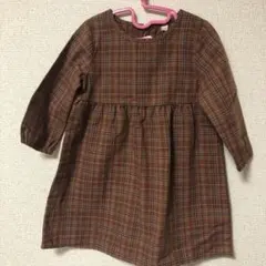 新品　チェック　ワンピース　100