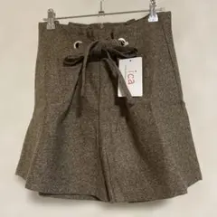 iCAブラウン系ハイウエストショートパンツ
