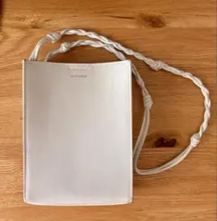 JIL SANDER ホワイトショルダーバッグレザー Tangle small