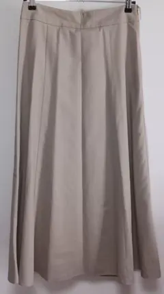 GU リネンブレンド フレアスカート XL ベージュ ロング丈裏地あり