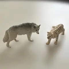 schleichシュライヒ動物 フィギュア オオカミ ユキヒョウ 2体セット