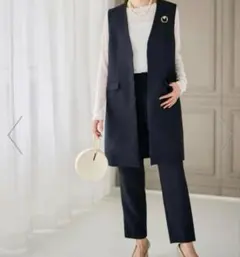 RANAN ロングジレセットアップ　L ネイビー