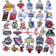 NBA チームロゴ 記念品アイロンワッペン 刺繍 選べる 3 セットのサムネイル