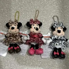 【新品未使用】ミニーマウス ヒョウ柄 レオパード ぬいぐるみチャーム