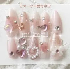 ネイルチップオーダー 量産型 韓国 ワンホン サブカル フレンチガーリー y2k