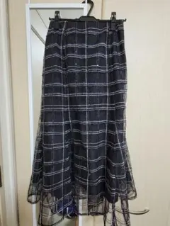 INGNI BackレースUPチュールチェックマーメイドスカート