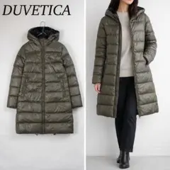 P142 L デュベティカ ロング丈 ダウンジャケット カーキ レディース