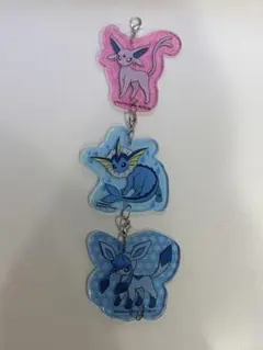 ポケモン アクリルキーホルダー 3種セット エーフィ シャワーズ グレイシア