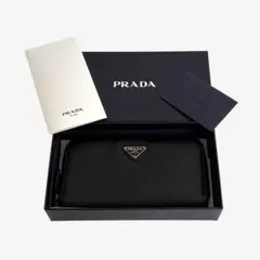 美品✨ PRADA プラダ 長財布 ラウンドファスナー ブラック サフィアーノ
