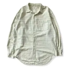 90s GAP オールドギャップ 長袖 チェック シャツ ライムグリーン