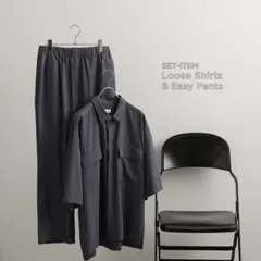 ワイドパンツ 青
